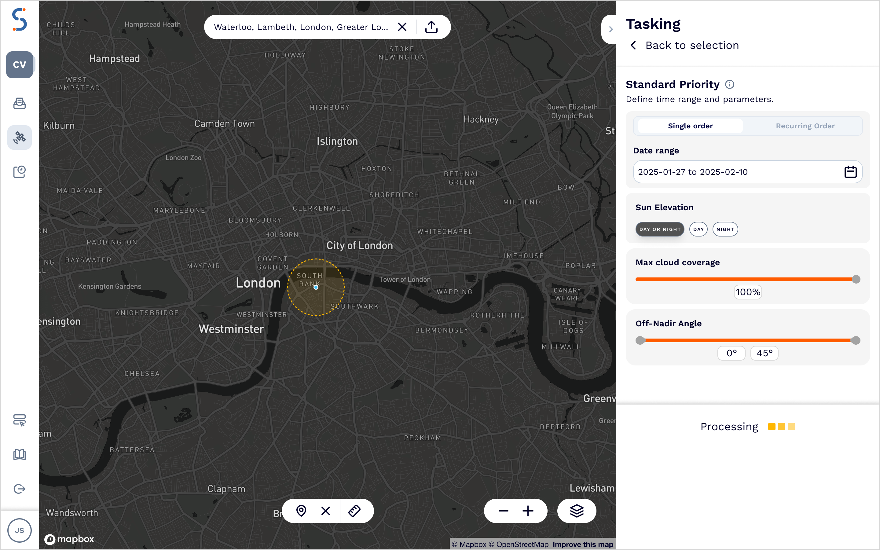 SatVu web application - feasibility check in progress. SatVu web application - feasibility check in progress.