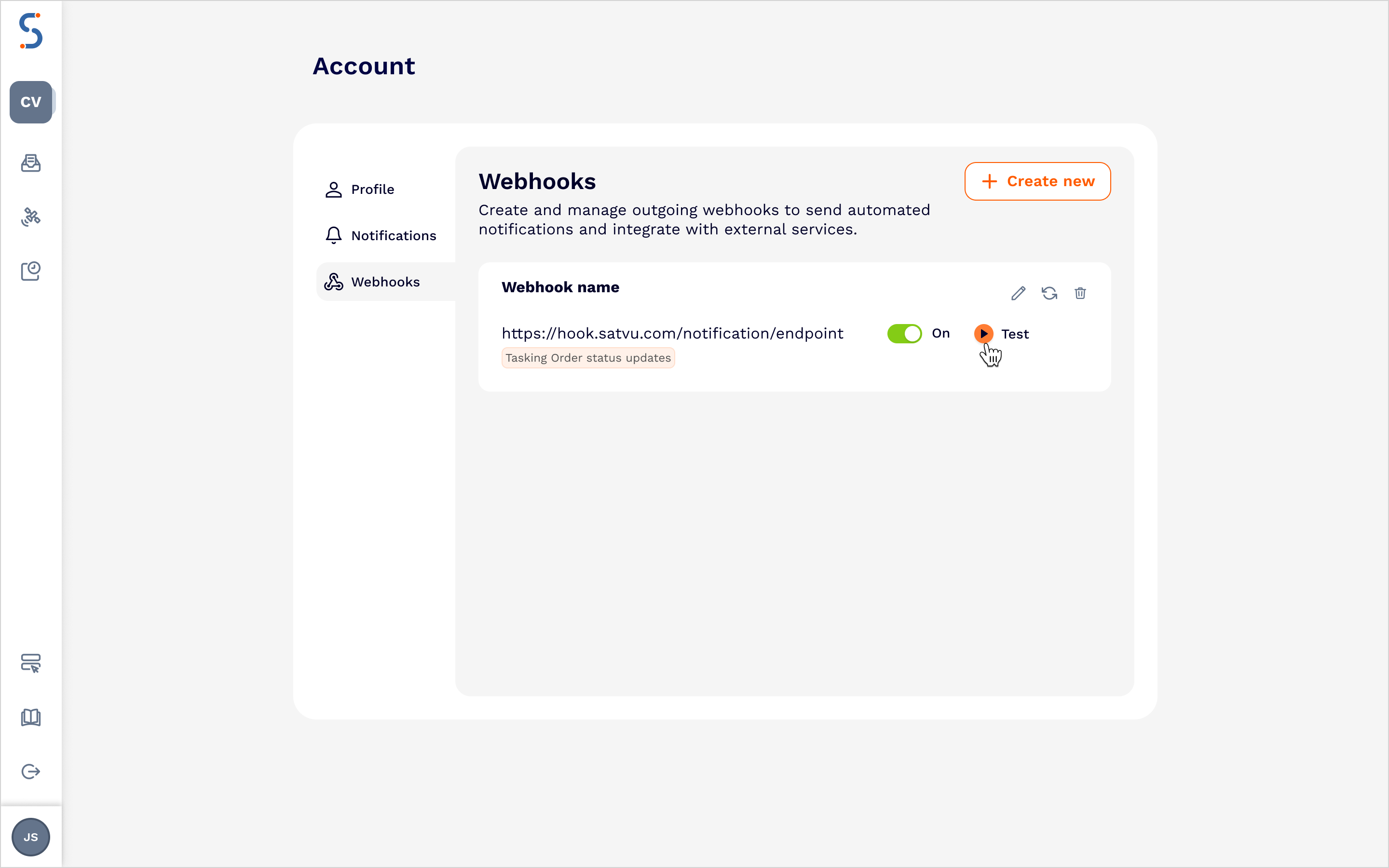 Testing a webhook